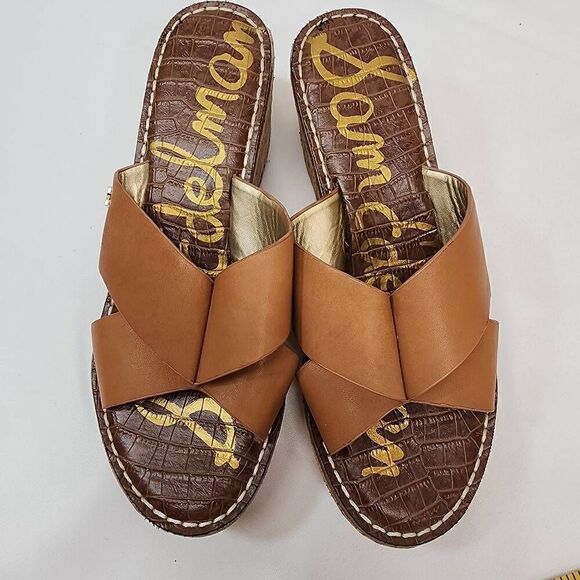 Sam Edelman Size 9 Remini Cork Wedge Brown Sandals Womens K - Picture 10 of 10